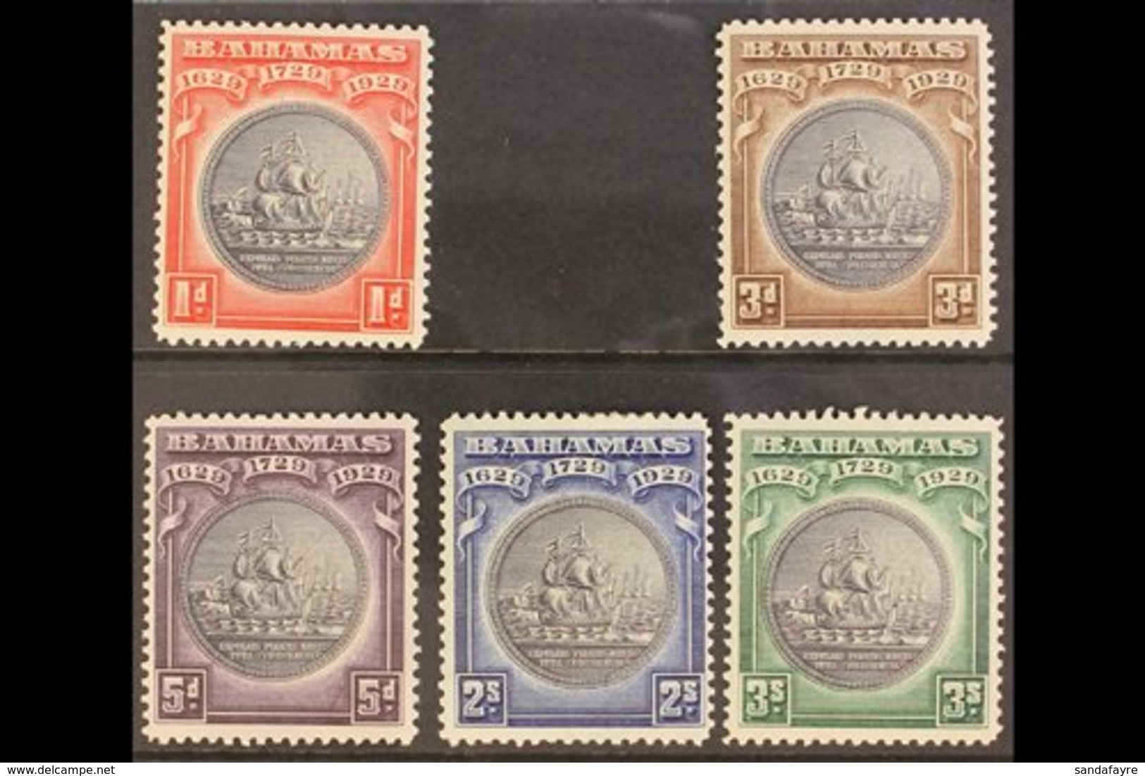 1930 Tercentenary Of Colony Set, SG 126/30, Fine Mint (5 Stamps) For More Images, Please Visit Http://www.sandafayre.com - Sonstige & Ohne Zuordnung