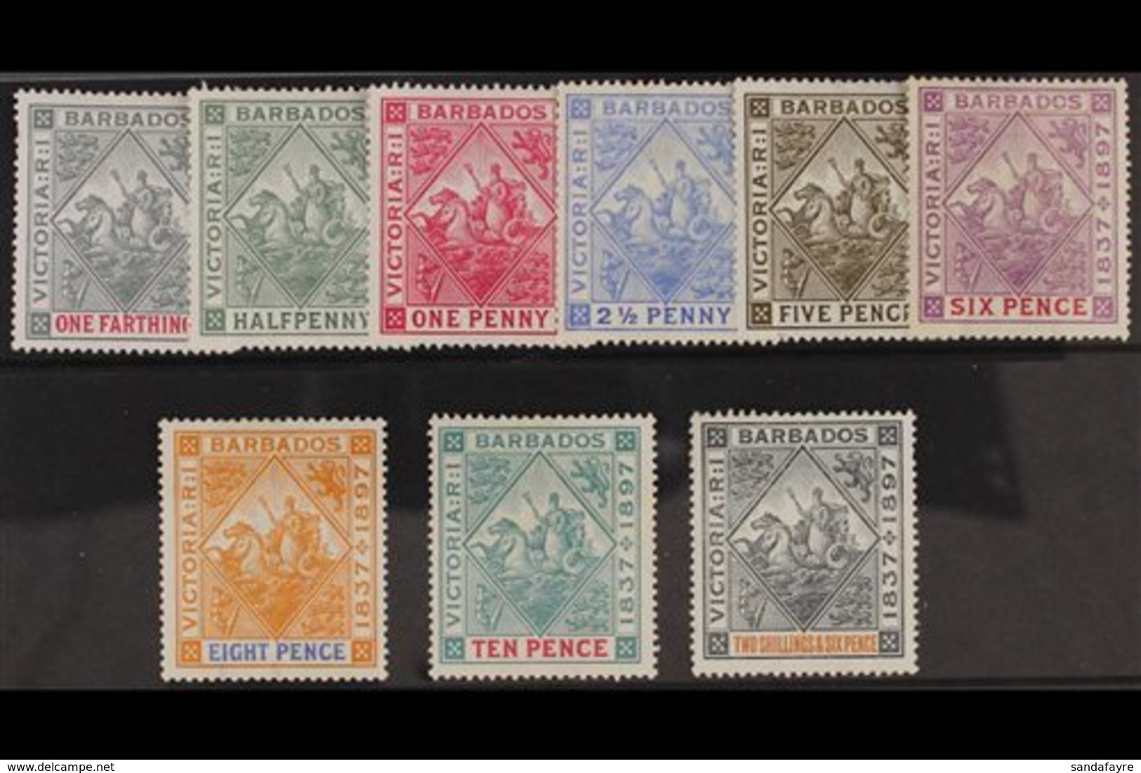 1897 Diamond Jubilee Set Complete, SG 116/24, Very Fine Mint. (9 Stamps) For More Images, Please Visit Http://www.sandaf - Barbados (...-1966)