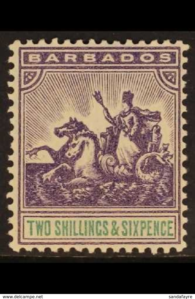 1905 2s.6d. Violet And Green, SG 144, Very Fine Mint. For More Images, Please Visit Http://www.sandafayre.com/itemdetail - Barbados (...-1966)