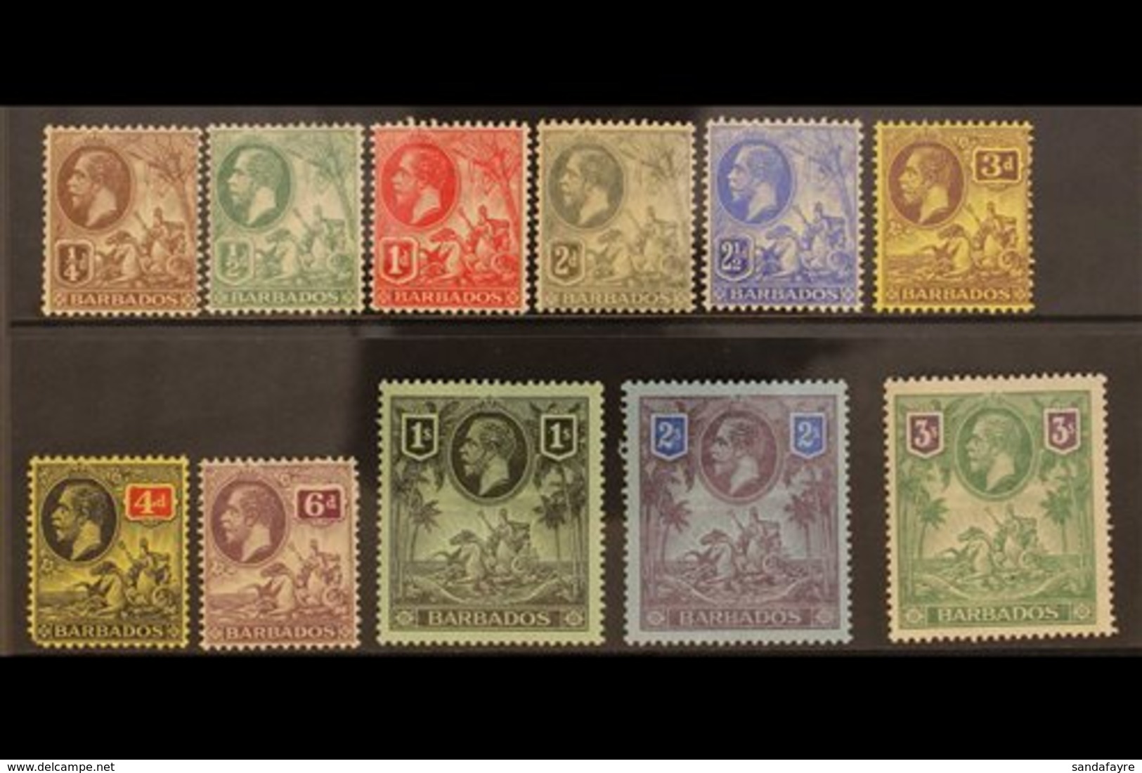 1912-16 Complete KGV Set, SG 170/180, Fine Mint. (11 Stamps) For More Images, Please Visit Http://www.sandafayre.com/ite - Barbados (...-1966)