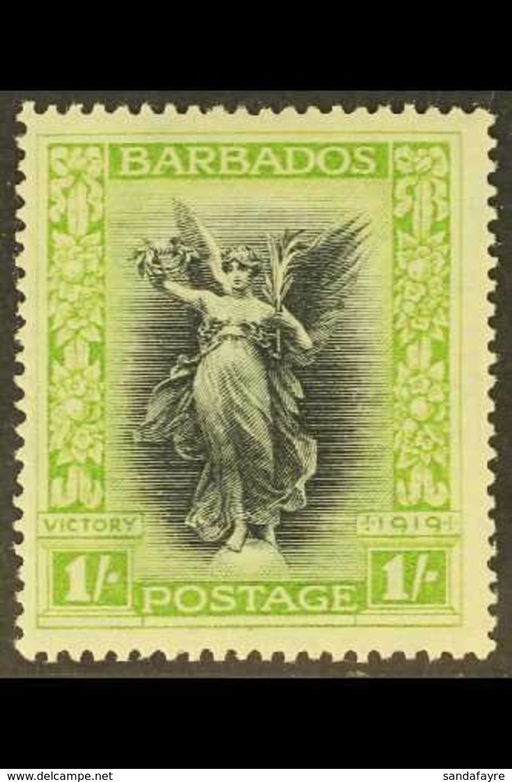 1920-1 1s Black & Bright Green, Wmk Mult Crown CA, Sideways Inverted And Reversed, SG 209y, Very Fine Mint. For More Ima - Barbades (...-1966)