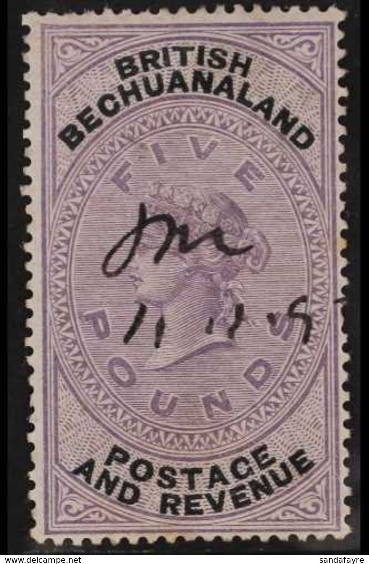 1888 £5 Lilac And Black, SG 21, Very Fine Used With Light Manuscript Fiscal Cancel. Lovely Full Colour. For More Images, - Otros & Sin Clasificación