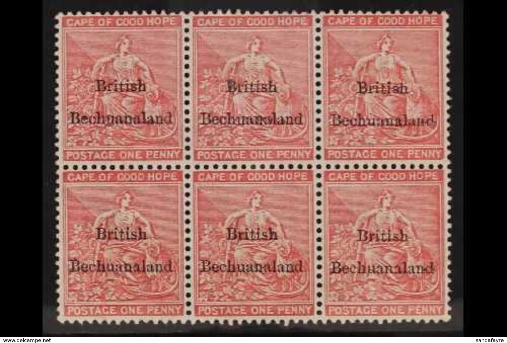 1895 1d Rose Red, Hope, SG 5, Superb Mint Block Of 6. For More Images, Please Visit Http://www.sandafayre.com/itemdetail - Other & Unclassified