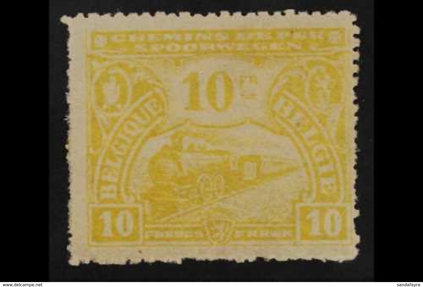 RAILWAY PARCEL STAMP 1920 10fr Yellow, Mi 121, SG P279, Fine Mint. For More Images, Please Visit Http://www.sandafayre.c - Other & Unclassified