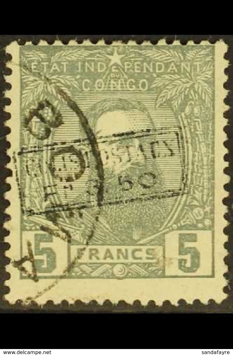 CONGO 1892 3f.50 On 5f Grey, COB CP5, Fine Cds Used. For More Images, Please Visit Http://www.sandafayre.com/itemdetails - Otros & Sin Clasificación