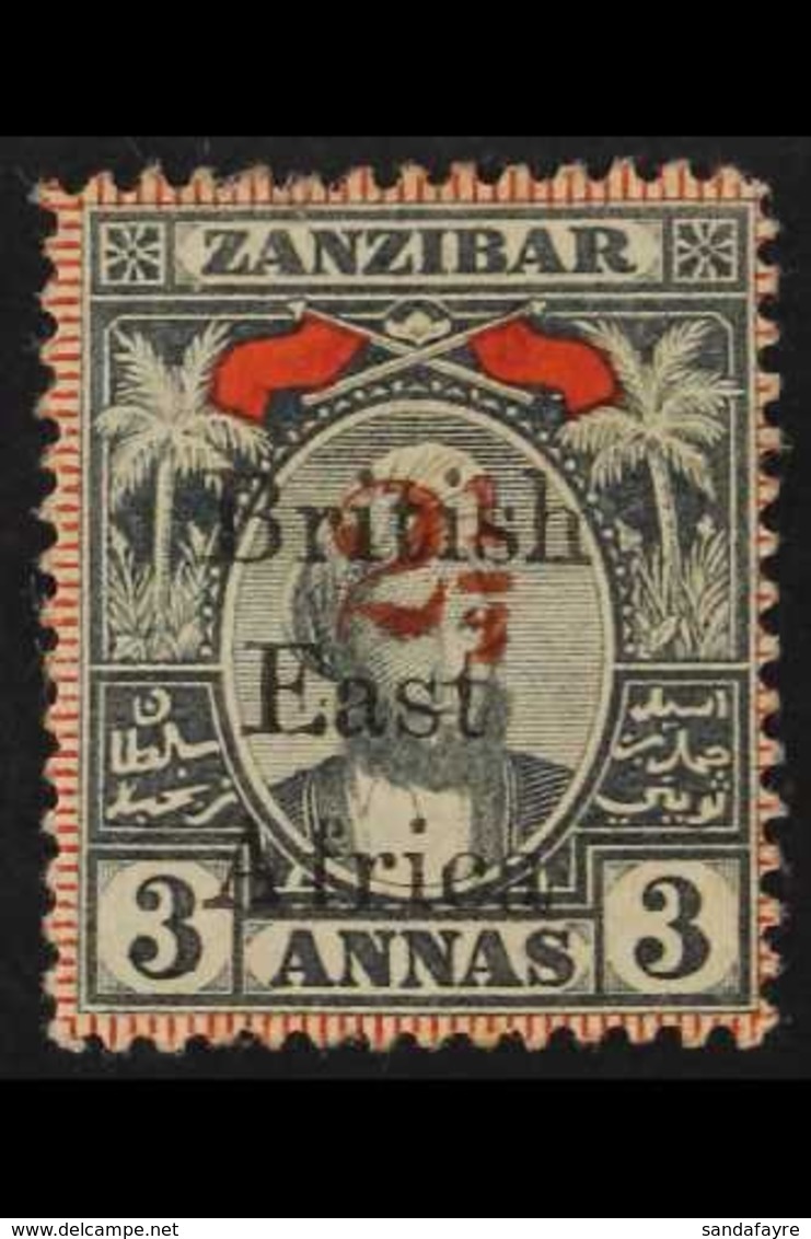 1897 Zanzibar Overprinted 2½ On 3a Grey And Red, SG 91, Fine Mint. For More Images, Please Visit Http://www.sandafayre.c - British East Africa