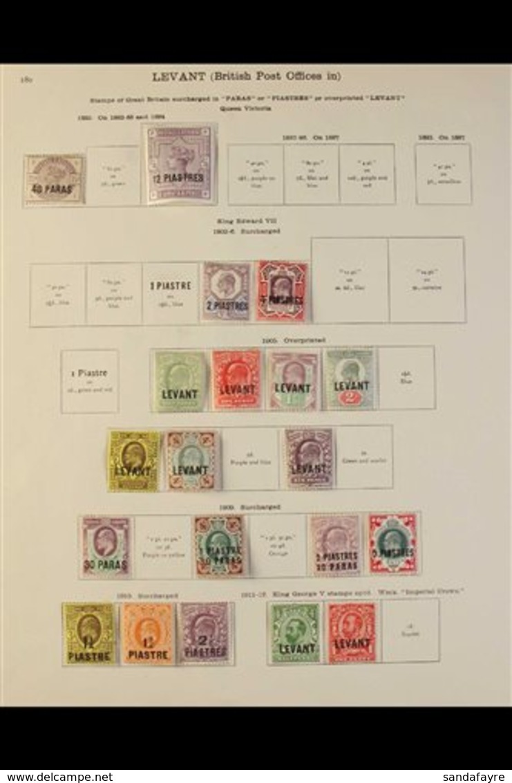 1885-1935 ALL DIFFERENT MINT COLLECTION Presented On Printed "New Ideal" Album Pages & Includes QV 40p On 2½d & 12pi On  - Levant Britannique