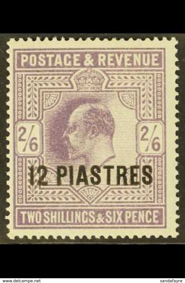 1912 12pi On 2s6d Dull Reddish Purple, SG 33, Lightly Hinged Mint For More Images, Please Visit Http://www.sandafayre.co - British Levant