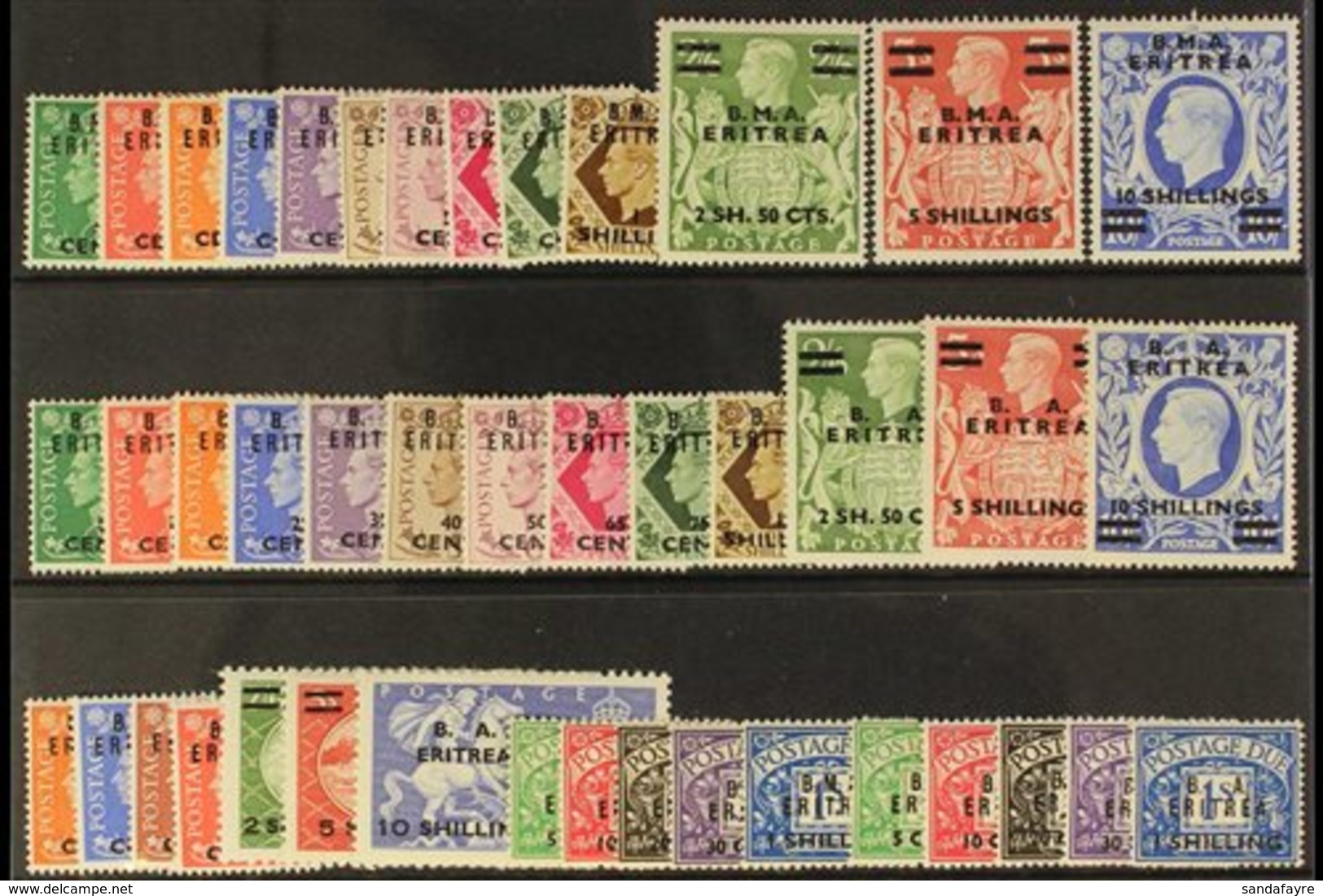 ERITREA 1948-51 COMPLETE MINT COLLECTION, SG E1/E32 Plus Postage Due Sets, SG ED1/10. Lovely (40+ Stamps) For More Image - Italian Eastern Africa