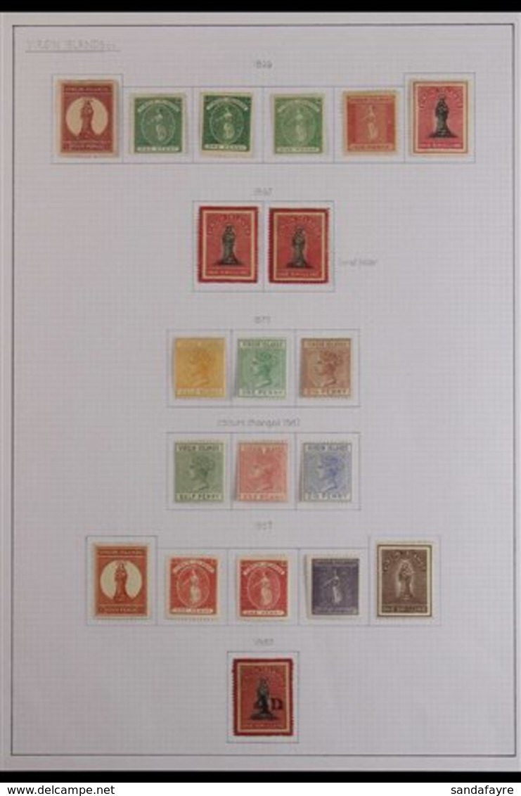 1866-1889 OLD TIME MINT COLLECTION CAT £1200+ Presented On A Single Sleeved Album Page That Includes 1866 (perf 12) 1d ( - British Virgin Islands
