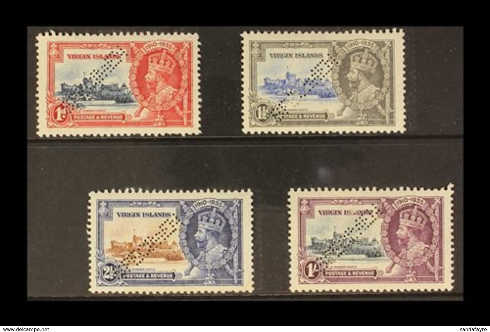 1935 Silver Jubilee Complete Set Perforated "SPECIMEN", SG 103s/106s, Fine Mint. (4 Stamps) For More Images, Please Visi - Iles Vièrges Britanniques