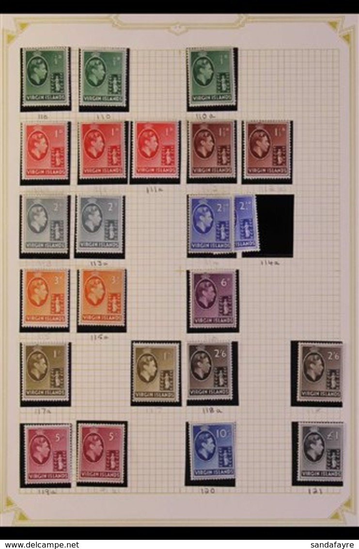 1937-52 FINE MINT KGVI COLLECTION On Album Pages, With 1938-47 Set With Additional Papers Of Most Values Incl. 1s, 2s6d  - Iles Vièrges Britanniques