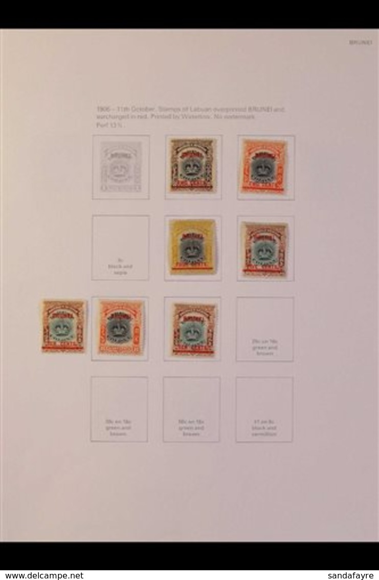 1906-1975 ATTRACTIVE MINT COLLECTION On Pages, Includes 1906 Opts Most Vals To 10c On 16c Incl 2c On 8c & 5c On 16c, 190 - Brunei (...-1984)