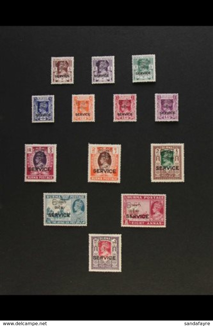 1937-1949 FINE MINT COLLECTION On Leaves, All Different, Inc 1937 Opts To 8a, 1938-40 To 1r Inc 3a, 1947 Opts Set, OFFIC - Birmanie (...-1947)