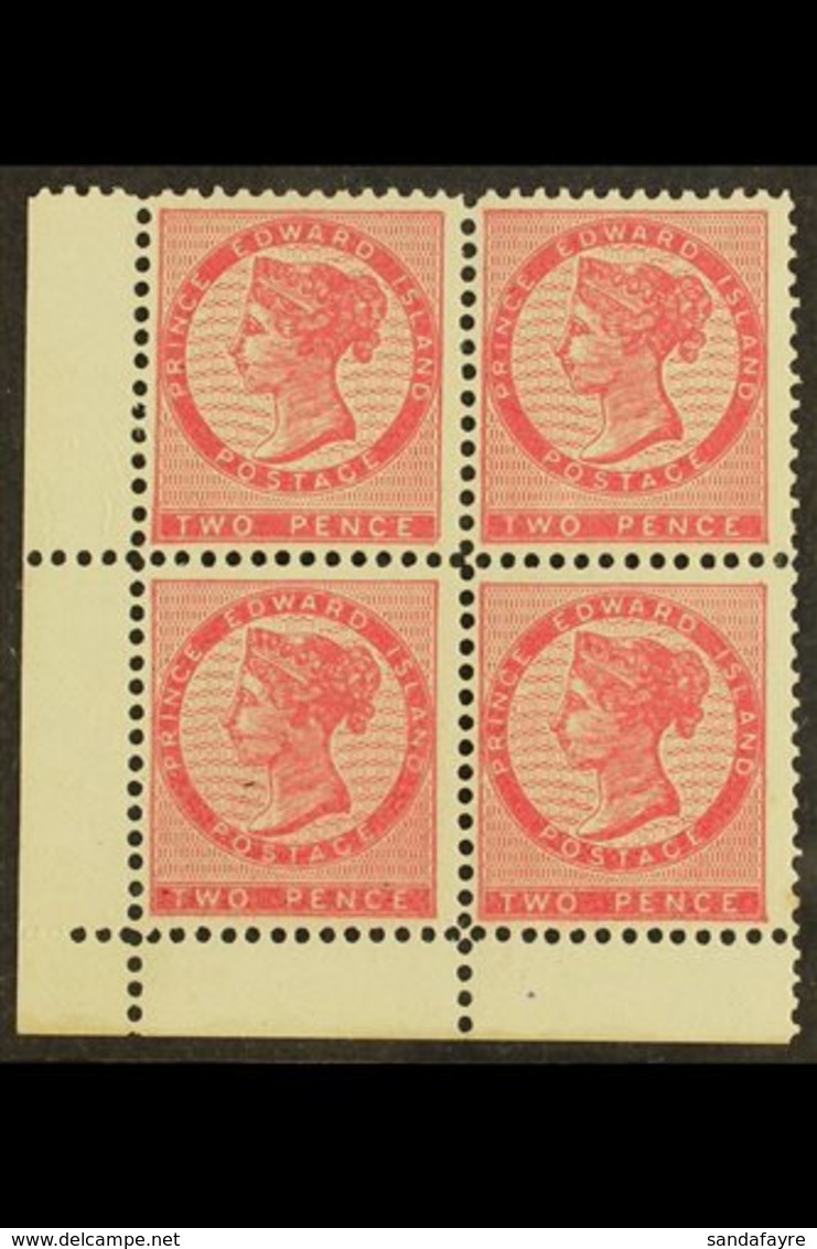 1862-70 2d Deep Rose, Die I, SG 13, Never Hinged Mint Corner Block Of 4. Pretty! For More Images, Please Visit Http://ww - Autres & Non Classés