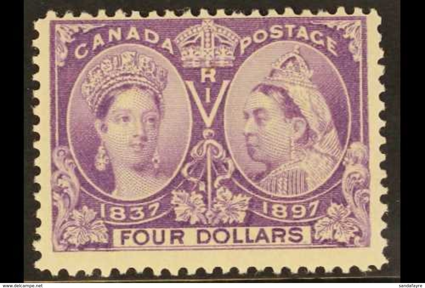 1897 $4 Violet "Jubilee", SG 139, Unitrade 64, Fine Mint For More Images, Please Visit Http://www.sandafayre.com/itemdet - Otros & Sin Clasificación