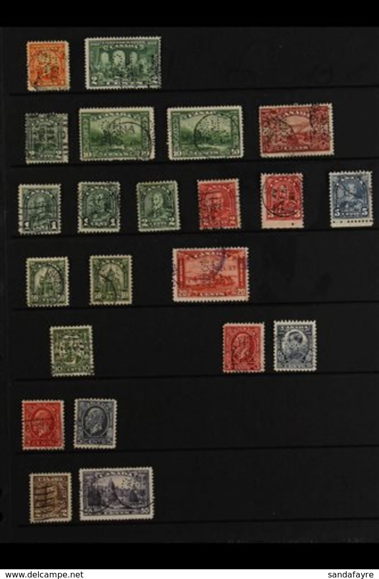 OFFICIALS - KING GEORGE V "O.H.M.S." PERFINS 1927-1935 Used Collection With A Good Range Of The Large 5-hole Perfins, In - Autres & Non Classés