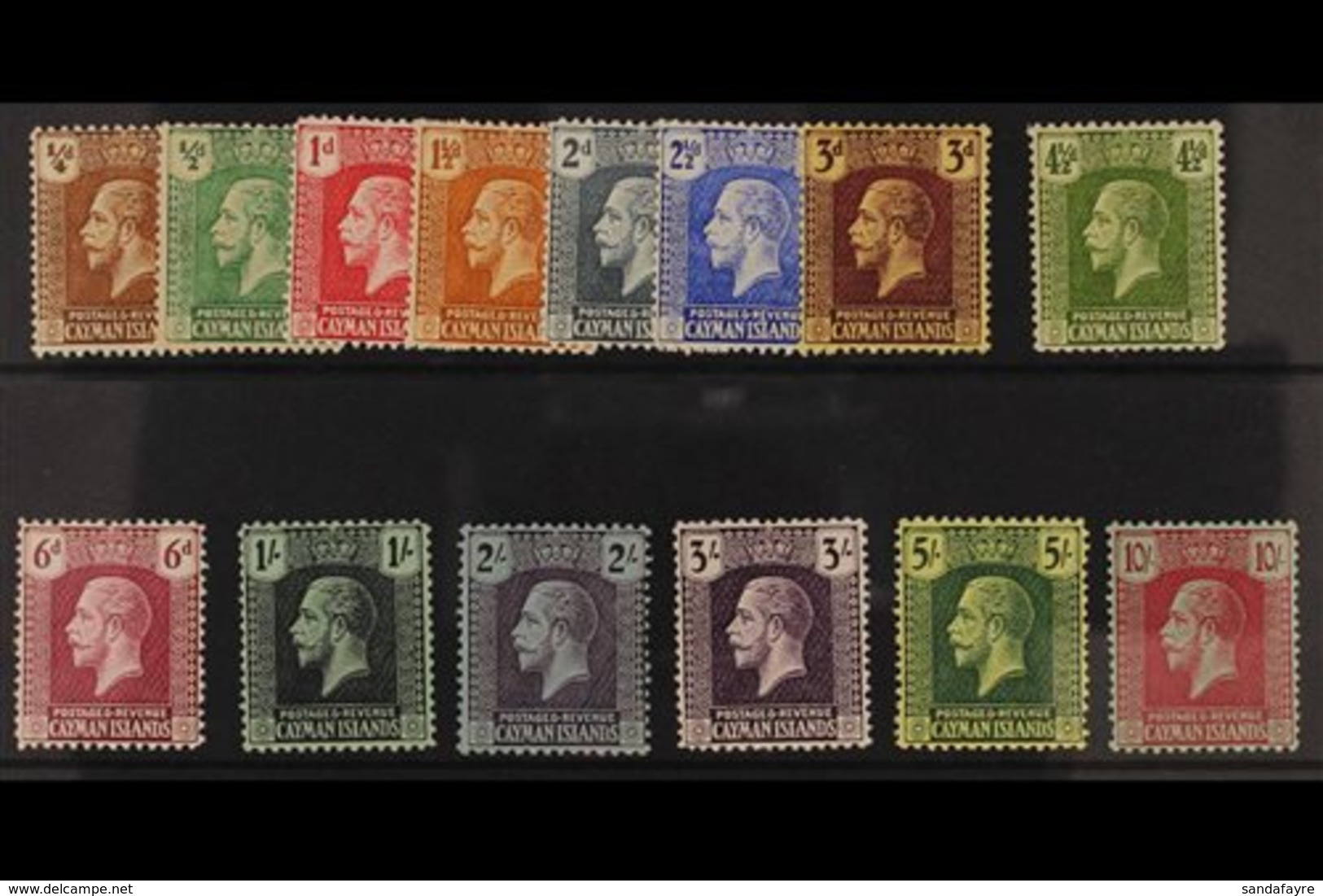 1921-26 Watermark Multi Script CA Complete Definitive Set, SG 69/83, Very Fine Mint. (14 Stamps) For More Images, Please - Cayman Islands