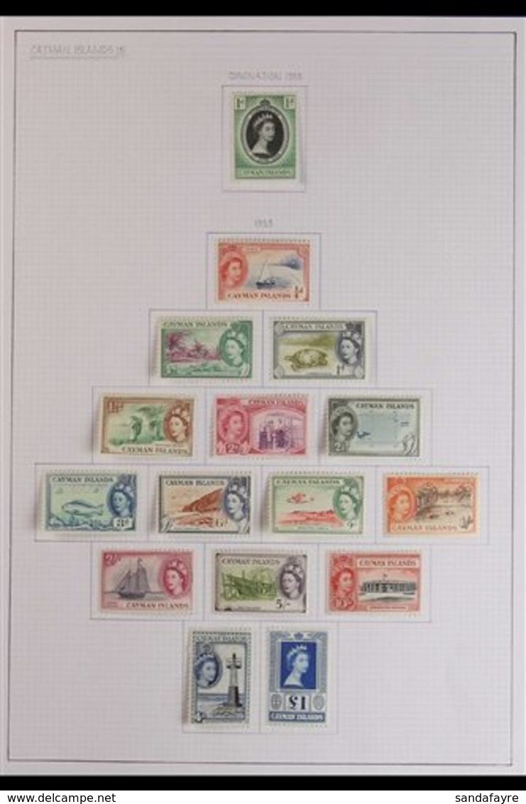 1953-1969 COMPLETE QEII MINT COLLECTION. An Attractive, Neatly Presented Collection On Album Pages, All Different, Compl - Cayman (Isole)