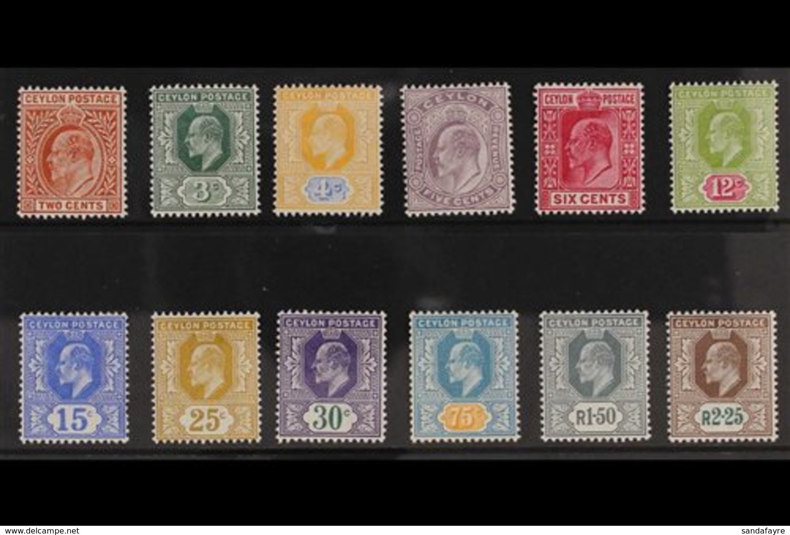 1903 Ed VII Set Complete, Wmk CA, SG 265/76, Very Fine Mint. (12 Stamps) For More Images, Please Visit Http://www.sandaf - Ceylan (...-1947)