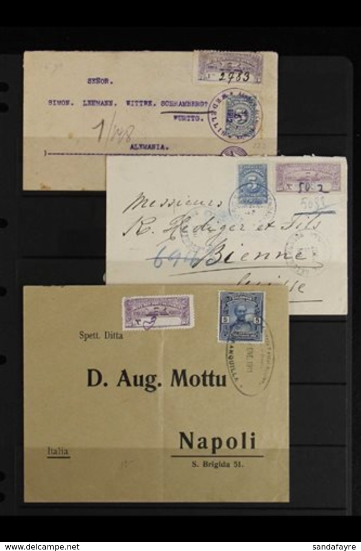 REGISTERED COVERS SELECTION 1906-1917 Interesting Group Of Registered Covers Addressed To European Destination, All Bear - Colombie