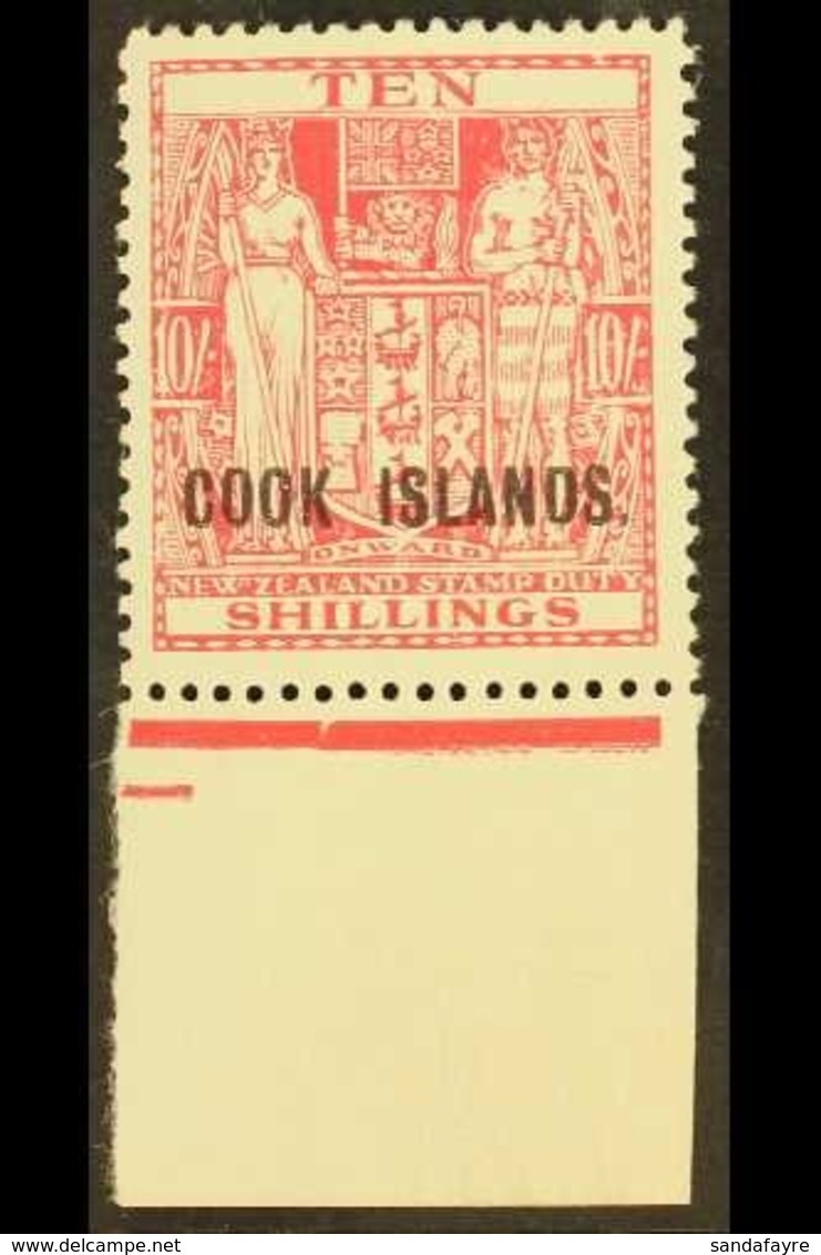 1936-44 10s Pale Carmine- Lake On Wiggins Teape Paper, SG 123a, Never Hinged Mint. For More Images, Please Visit Http:// - Cook Islands