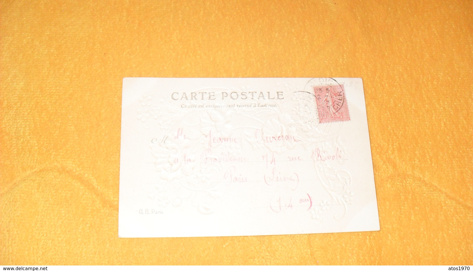 CARTE POSTALE GAUFFREE ANCIENNE CIRCULEE DATE ?.../ HEUREUSE ANNEE FLEURS...CACHETS + TIMBRE - Neujahr