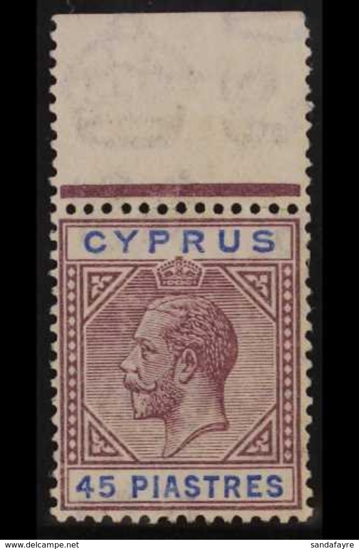 1921-23 45pi. Dull Purple And Ultramarine, SG 99, Superb Upper Marginal Example, Never Hinged Mint. For More Images, Ple - Altri & Non Classificati