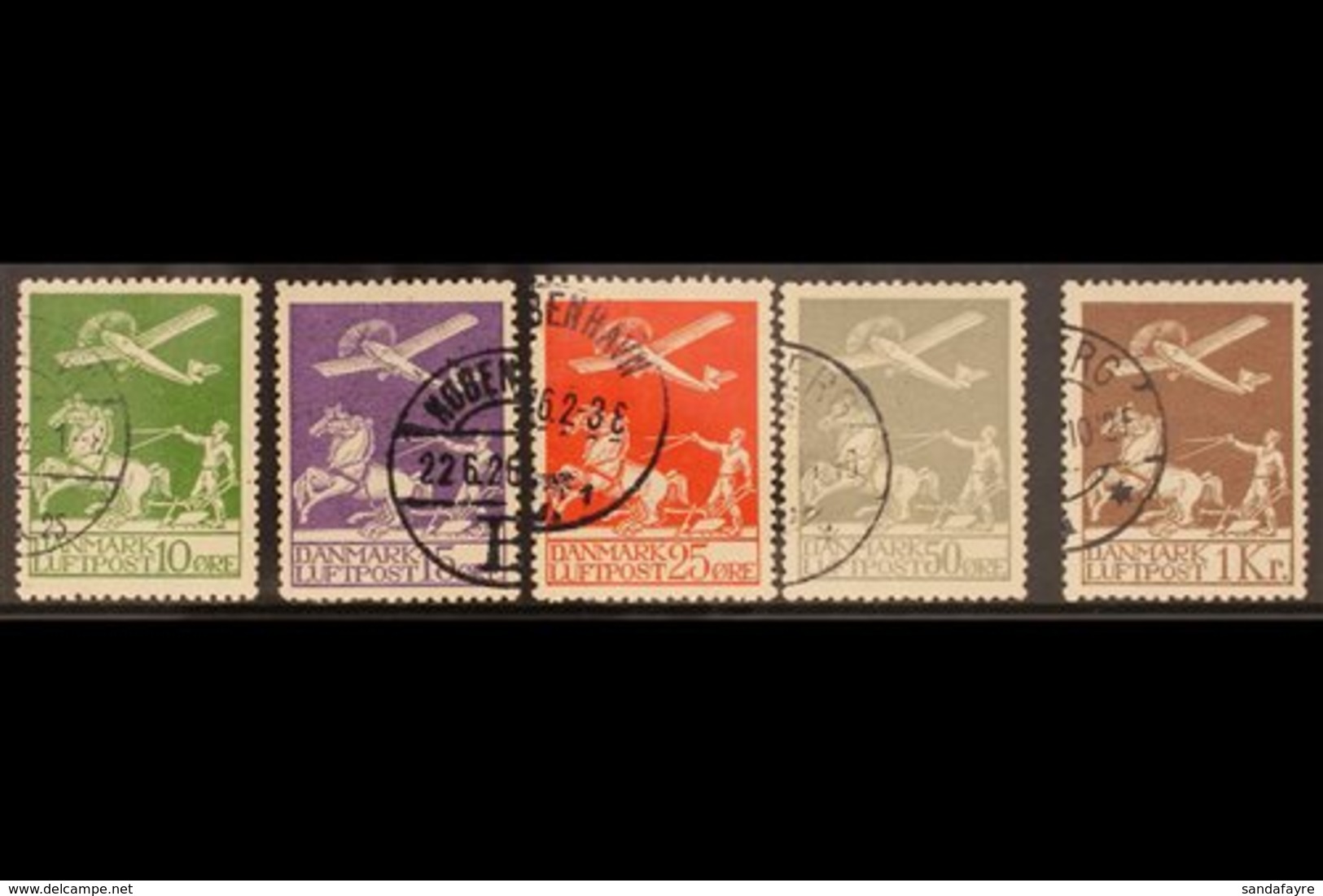 1925-29 AIR POST. An Attractive, Air Post Complete Set, SG 224/228, Michel 143/145 And 180/181, Very Fine Cds Used. (5 S - Other & Unclassified