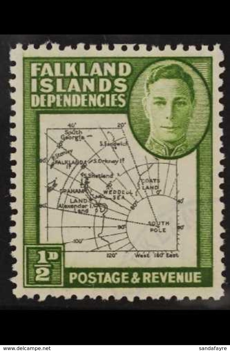 1946-49 VARIETY ½d Black & Green "Missing I" Variety, SG G1b, Very Fine Used For More Images, Please Visit Http://www.sa - Falkland