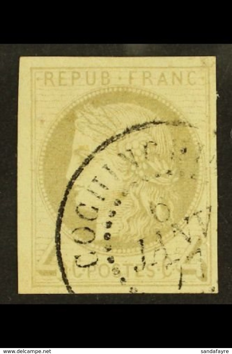 COCHIN CHINA 1877 4c Grey, Ceres, Yv 16,  Very Fine Used With Cochinchine 6 Jan 77 Cds Cancel. For More Images, Please V - Otros & Sin Clasificación