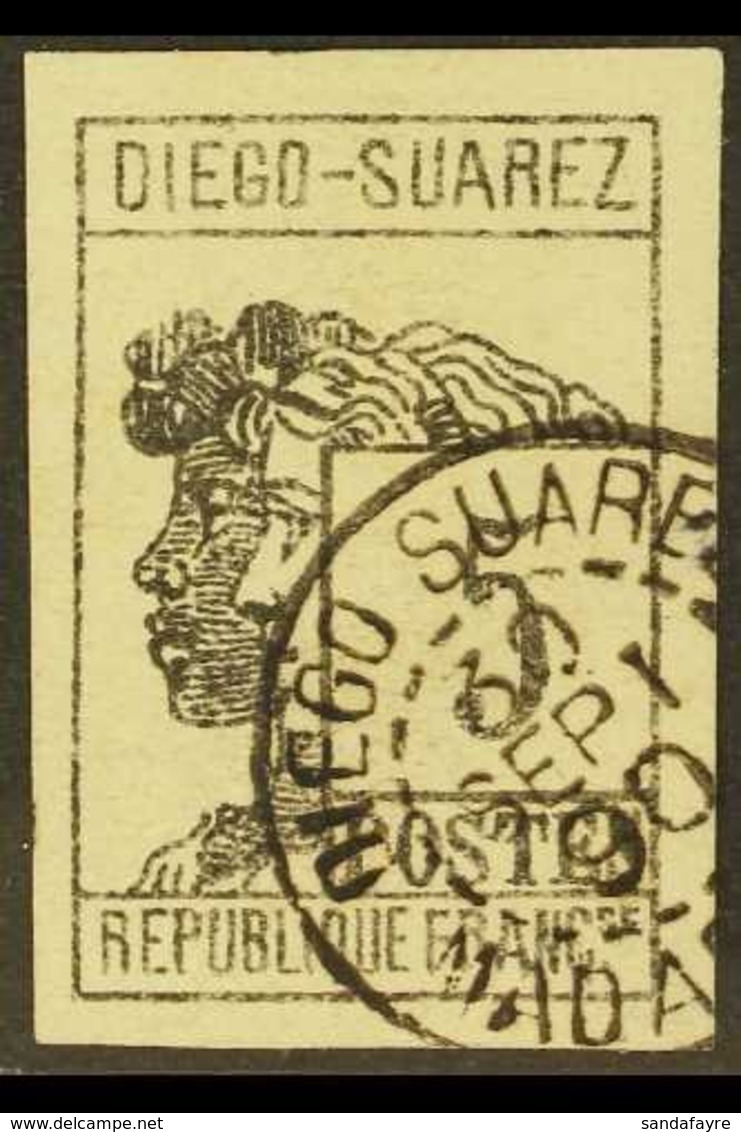 DIEGO-SUAREZ 1890 5c Grey-black, Imperforate, Yvert 7, SG 7, Very Fine Used, 4 Margins. For More Images, Please Visit Ht - Autres & Non Classés