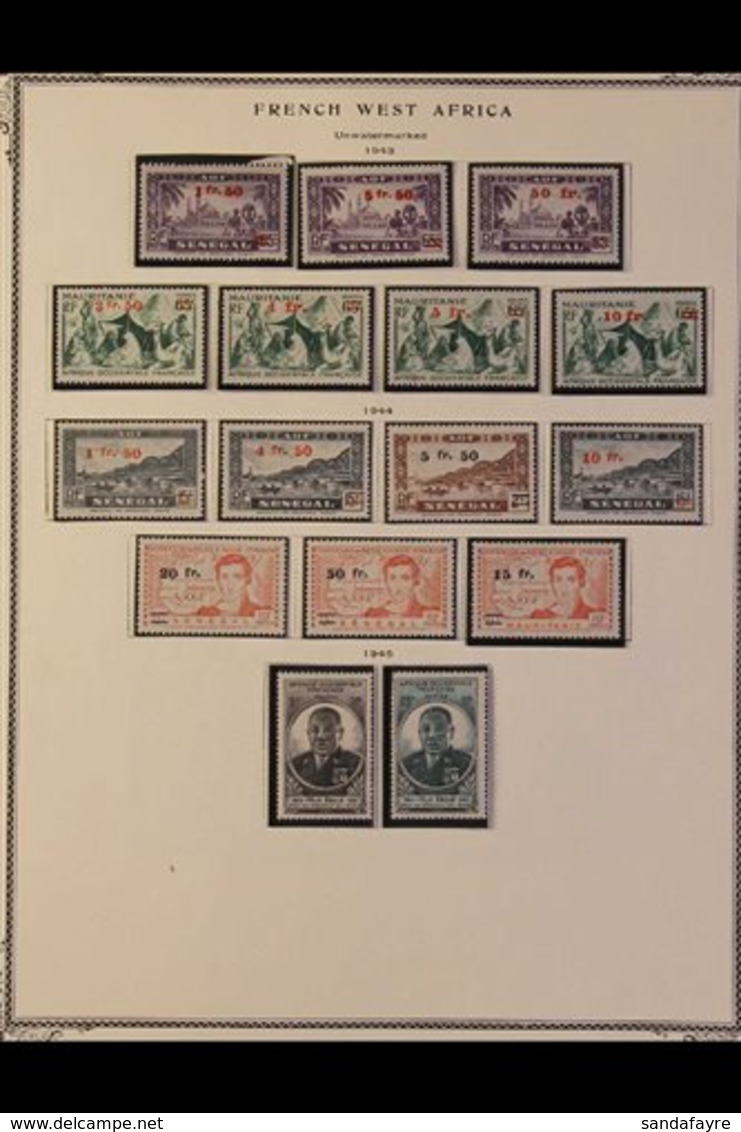 FRENCH WEST AFRICA 1944-59 COMPLETE MINT/NHM COLLECTION On Printed Pages With No Spaces Left To Fill Inc Airs, M/s, Dues - Other & Unclassified