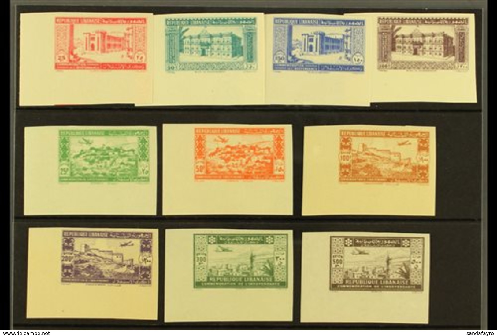 LEBANON 1943 Second Anniv Of Independence Postage & Air Complete IMPERF Set (Yvert 189/92 & 85/96, SG 265/74), Fine Neve - Otros & Sin Clasificación