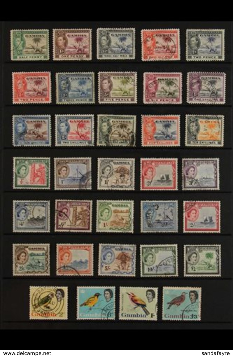 1938-1961 USED COLLECTION. ALL DIFFERENT & Includes 1938-46 Set (less 4s), 1953-59 QEII Pictorial Complete Set, 1963 Bir - Gambie (...-1964)