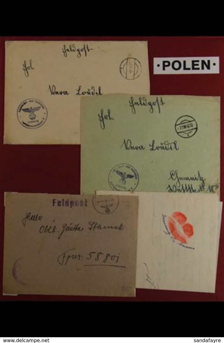 FELDPOST MAIL 1939-1944 Interesting Collection Of Stampless Covers And Cards From/to The Area Of The Occupied Poland, Be - Otros & Sin Clasificación