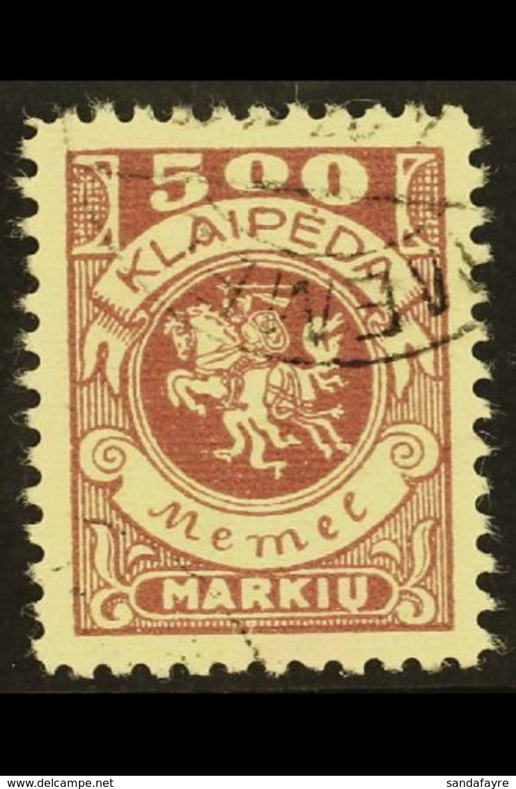 LITHUANIAN OCCUPATION 1923 (12 April) 500m Purple (Mi 149, SG 26) Very Fine Cds Used. For More Images, Please Visit Http - Autres & Non Classés