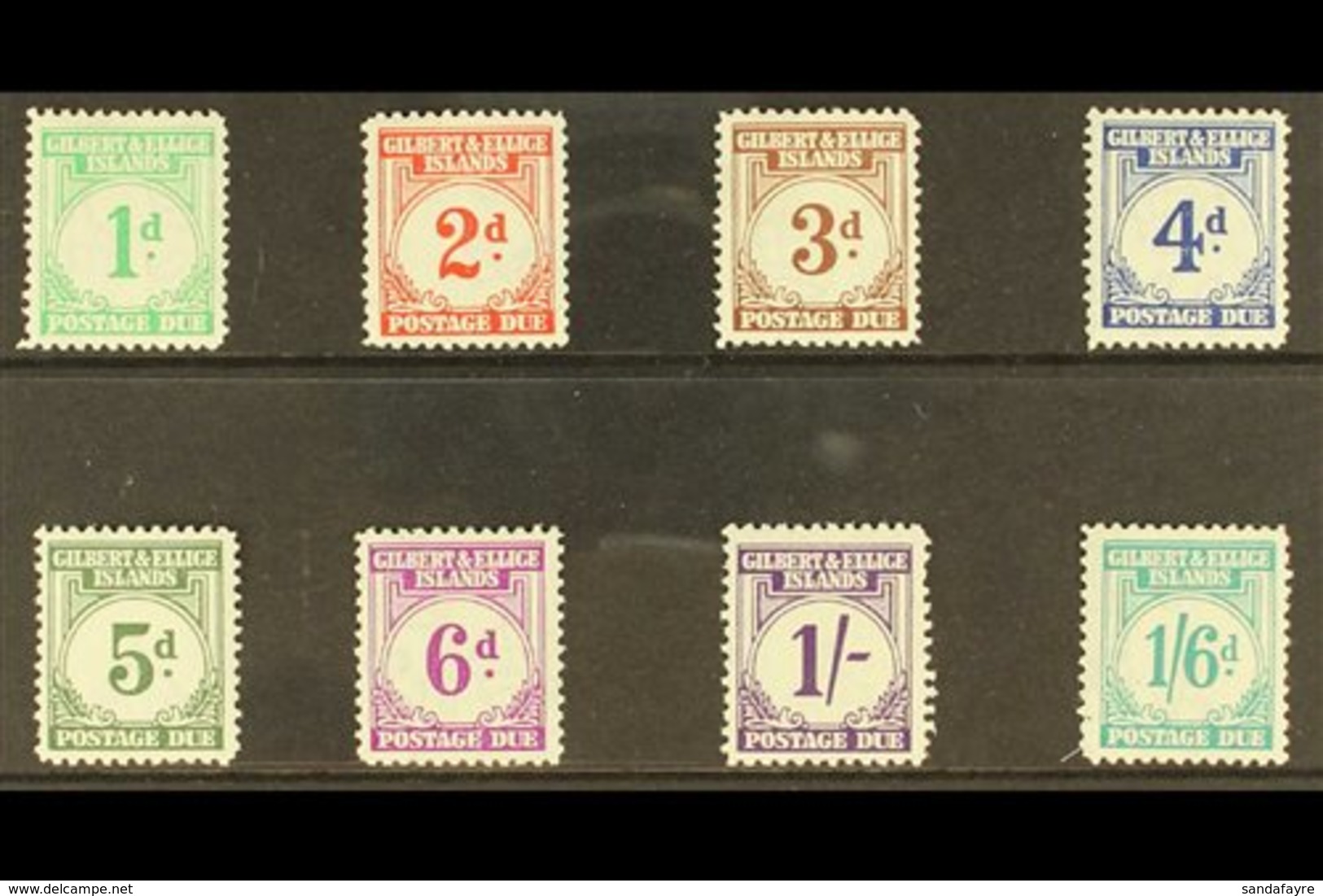 POSTAGE DUE 1940 Complete Set, SG D1/8, Fine Mint (8 Stamps) For More Images, Please Visit Http://www.sandafayre.com/ite - Gilbert & Ellice Islands (...-1979)