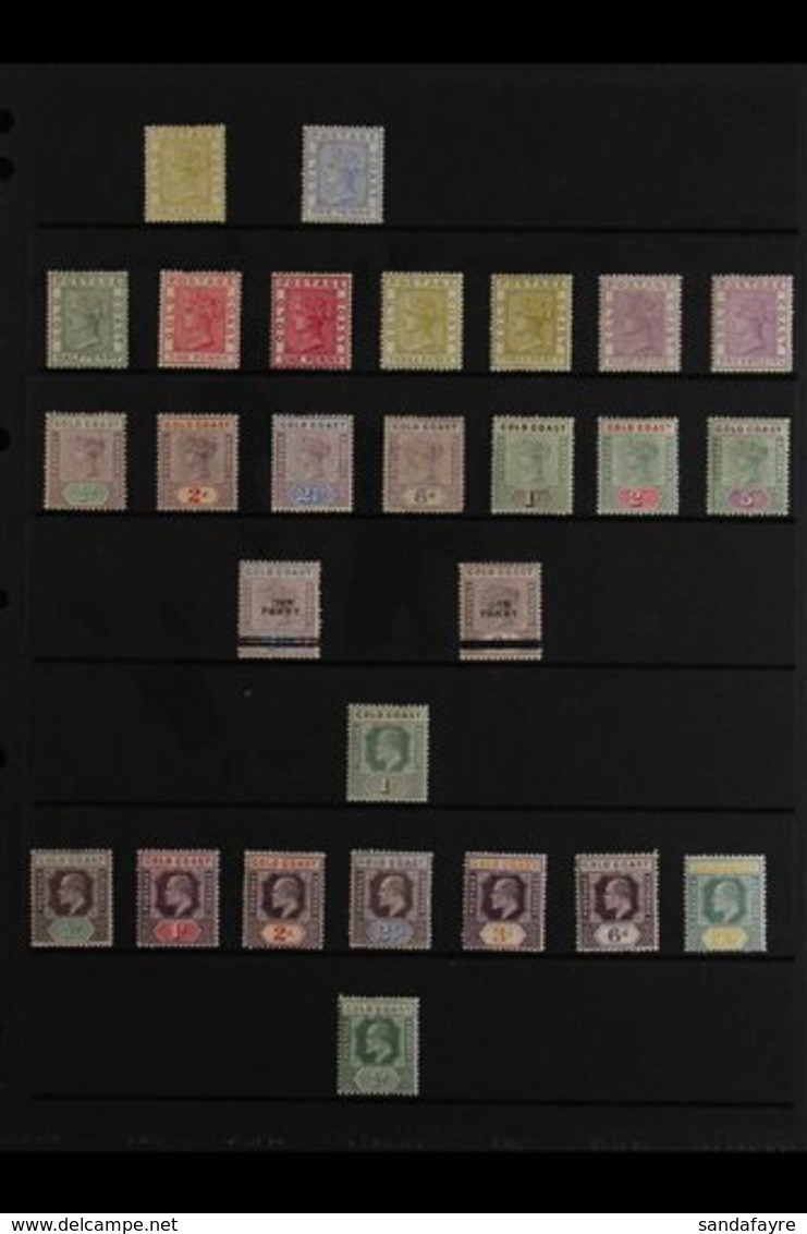 1876-1913 OLD TIME MINT COLLECTION Presented On A Stock Page That Includes 1876-84 CC Wmk ½d And 1d, 1884-91 CA Wmk Rang - Gold Coast (...-1957)