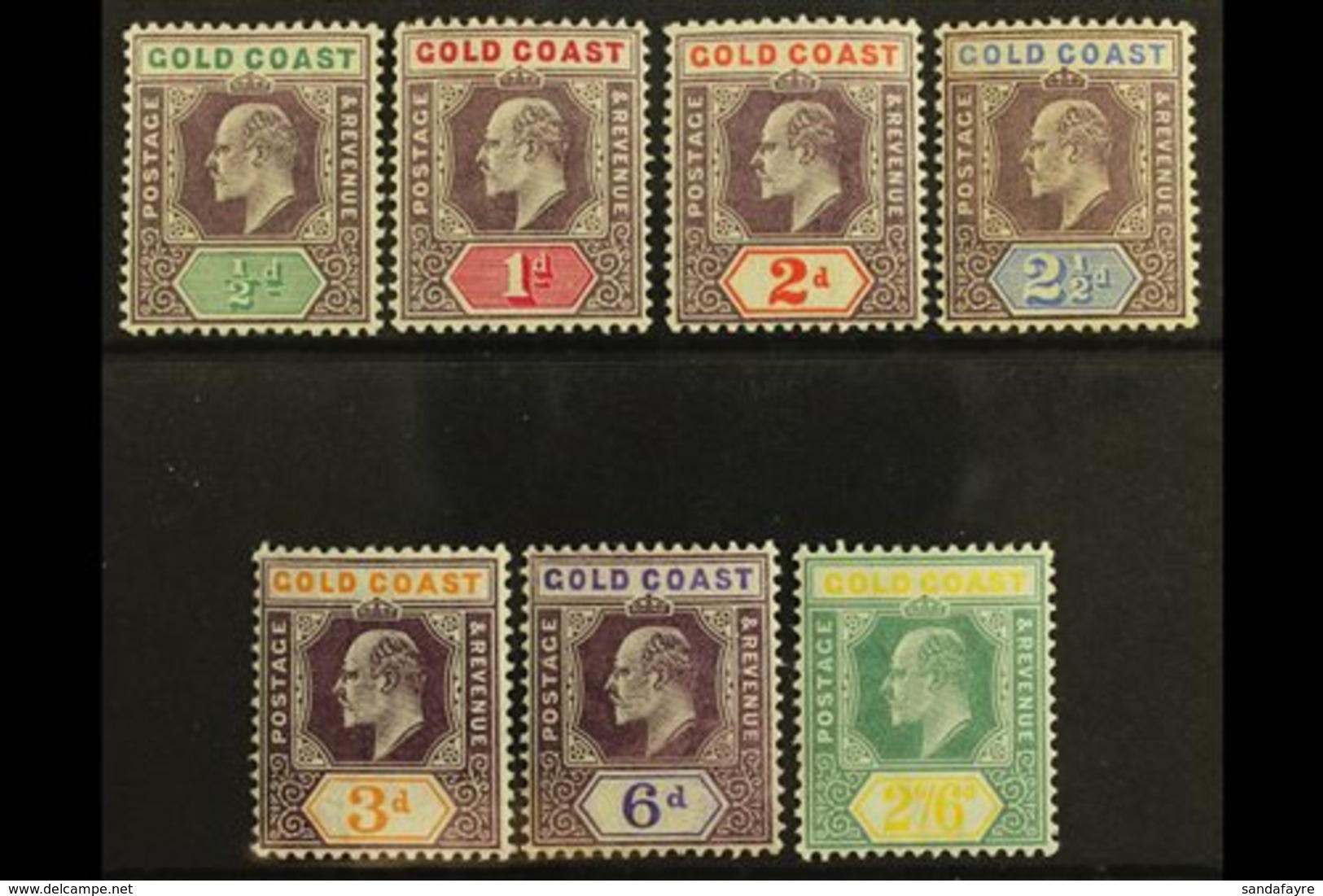 1904-06 (wmk Mult Crown CA) KEVII Set, SG 49/57, Very Fine Mint. (7 Stamps) For More Images, Please Visit Http://www.san - Gold Coast (...-1957)