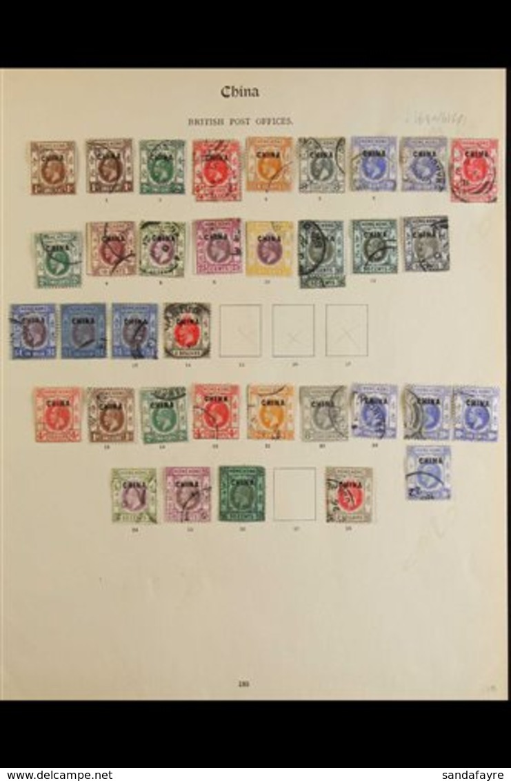 1917-27 USED CHINA OVERPRINT COLLECTION A Most Useful Range Presented On A Busy Printed Album Page That Includes 1917-21 - Autres & Non Classés