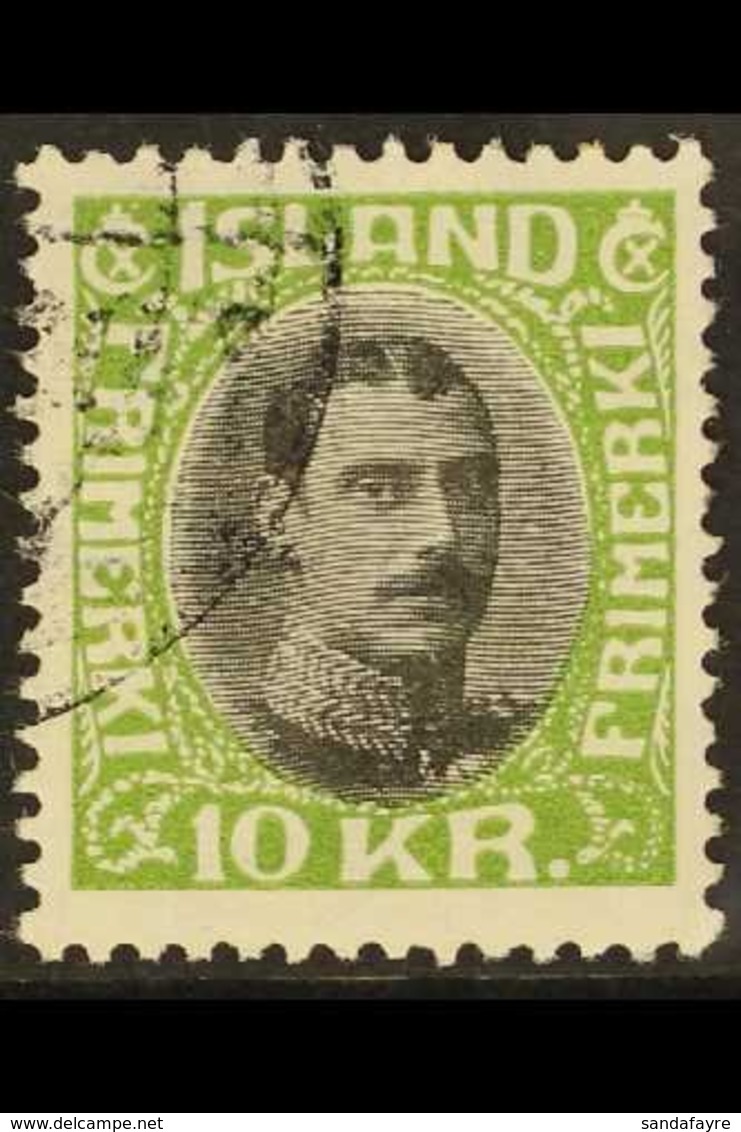 1931 10kr Black And Green, Christian X, Fac. 157, Very Fine Used. For More Images, Please Visit Http://www.sandafayre.co - Other & Unclassified