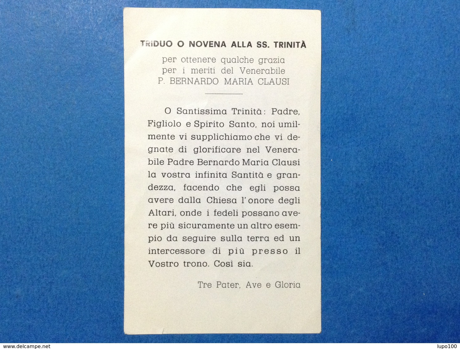 SANTINO HOLY CARD VEN P BERNARDO MARIA CLAUSI ORDINE DEI MININI - Santini