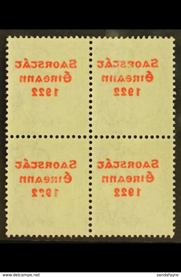 1922-23 SAORSTAT 2½d Bright Blue, SG 56, Fine Mint Block Of Four Showing Full Offset Of Overprint. For More Images, Plea - Otros & Sin Clasificación