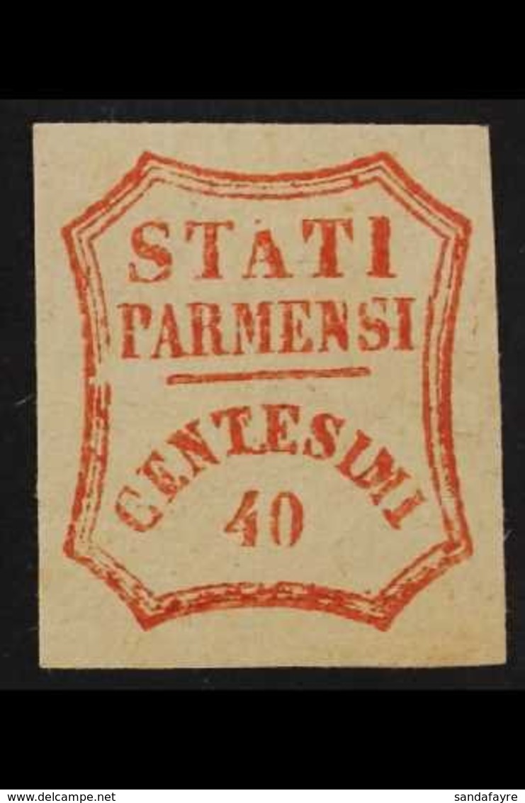 PARMA PROVISIONAL GOVERNMENT 1859 40c Red BROKEN "A" AT TOP Variety, Sassone 17c (SG 33 Var), Very Fine Mint, Four Large - Sin Clasificación