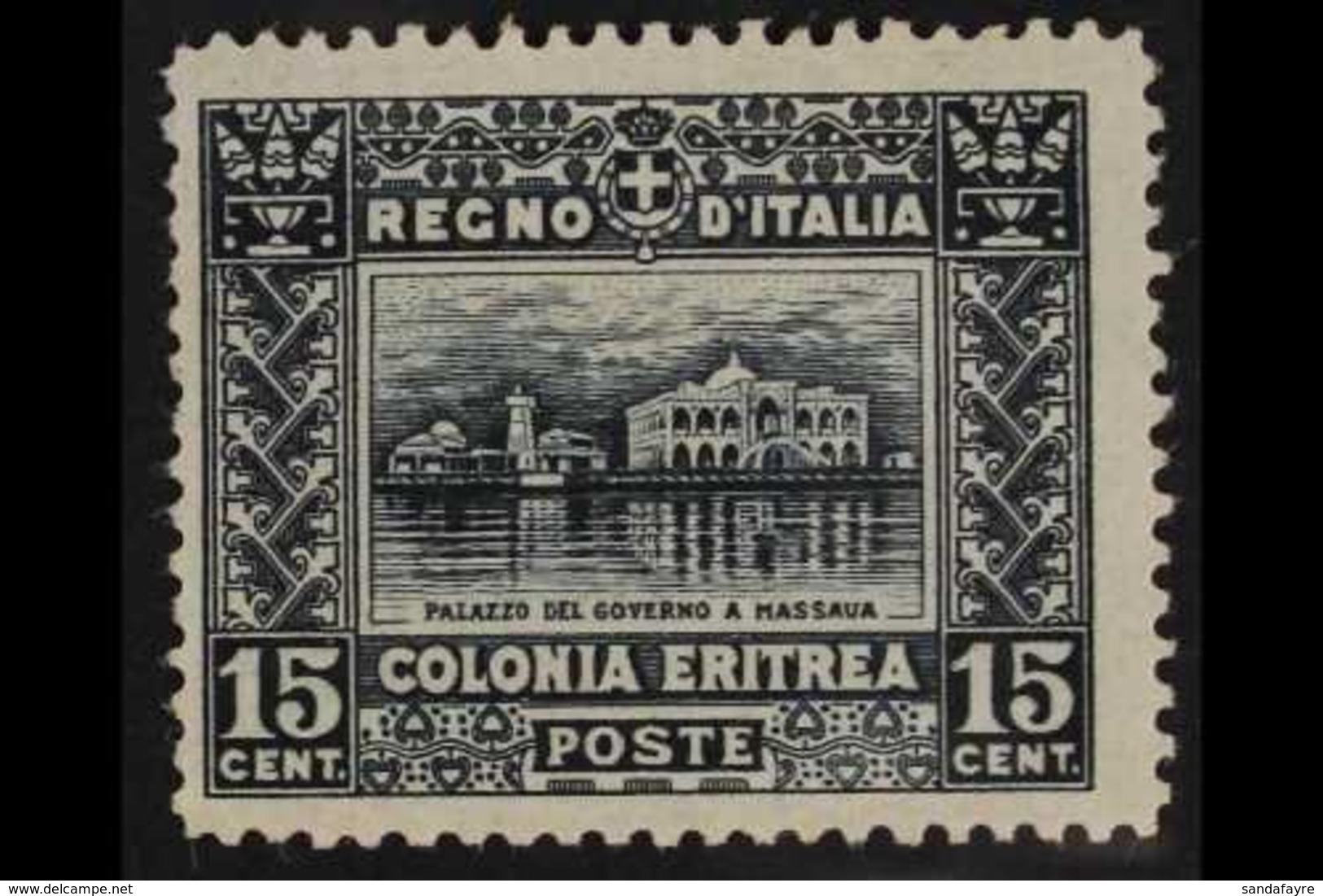 ERITREA 1910 15c Slate Government Palace, Perf 13½ (Sass 36, SG 36), Fine Mint. For More Images, Please Visit Http://www - Other & Unclassified