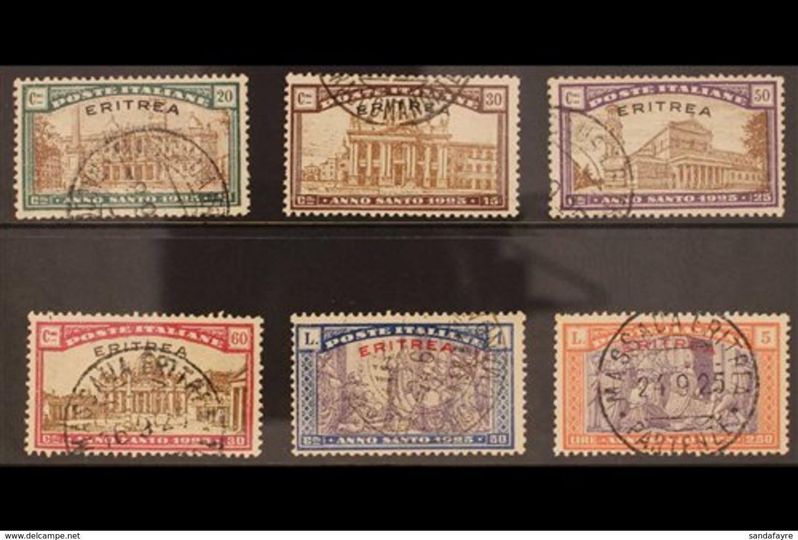 ERITREA 1925 Holy Year Complete Set (Sass S. 19, SG 90/95) Very Fine Used. (6 Stamps) For More Images, Please Visit Http - Autres & Non Classés