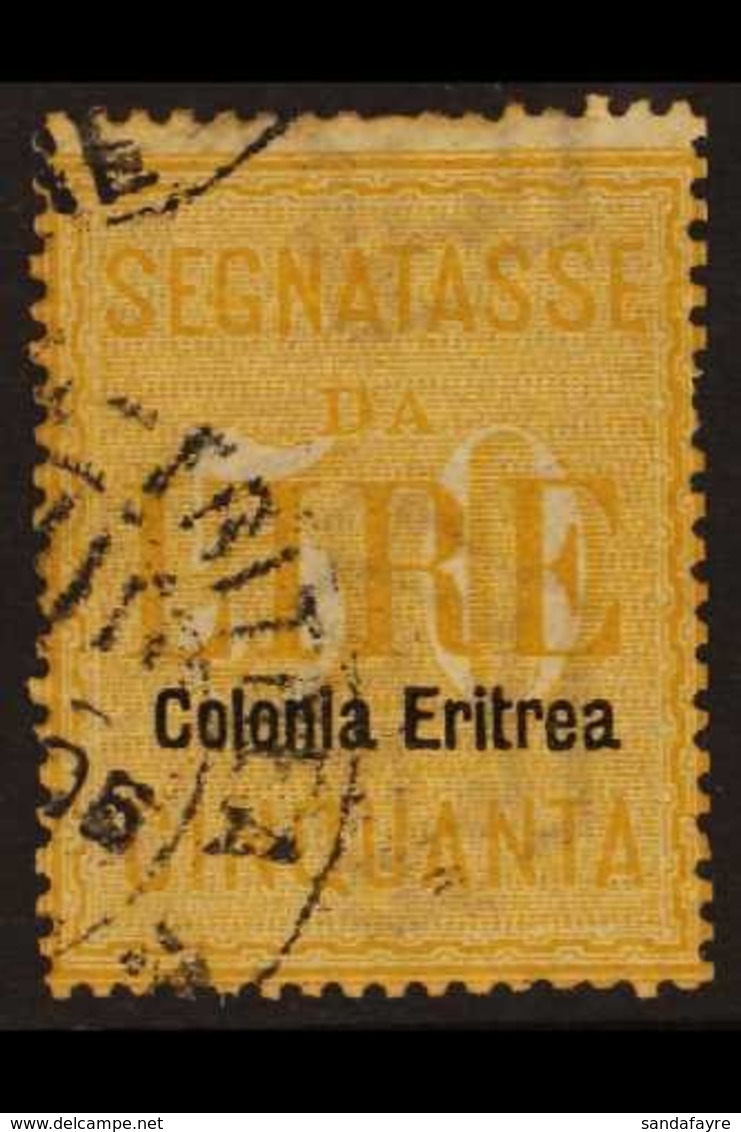 ERITREA POSTAGE DUE 1903 50L Yellow (Sass 12, SG D41) Cds Used. For More Images, Please Visit Http://www.sandafayre.com/ - Otros & Sin Clasificación