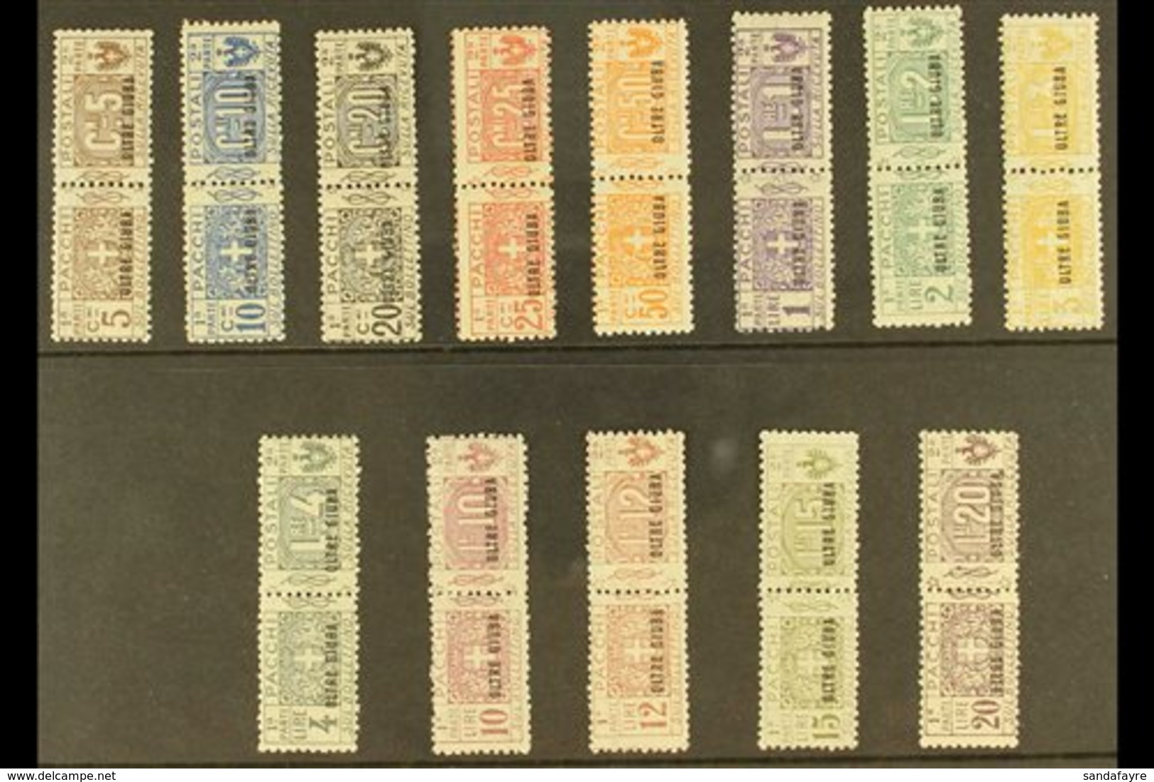 JUBALAND (OLTRE GIUBA) PARCEL POST 1925 Overprints Complete Set (Sassone 1/13, SG P16/28), Never Hinged Mint Horizontal  - Otros & Sin Clasificación