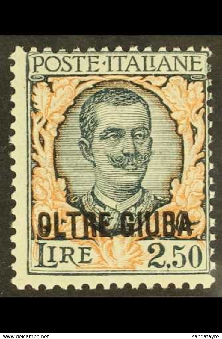 JUBALAND 1926 2.50L Myrtle & Orange King With "OLTRE GIUBA" Overprint (Sassone 44, SG 43), Never Hinged Mint, Very Fresh - Otros & Sin Clasificación